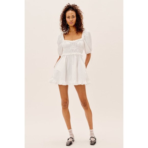 For Love And Lemons Dresses & Skirts - For Love & Lemons Jackson Mini Dress in Ivory X-Small New Nwot Women's Poplin